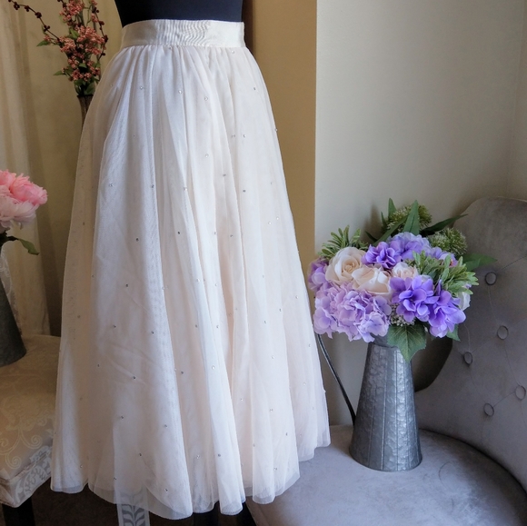 🍒NWT🍒 TED BAKER LANGLEY GLITTERING TULLE SKIRT - Picture 5 of 10